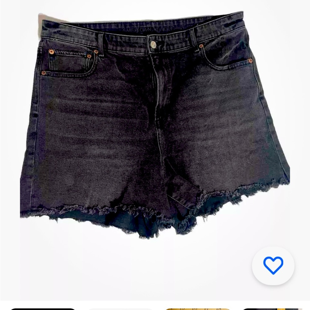 American Eagle Jean shorts women’s 16 Black cut off  High rise Boyfriend shorts